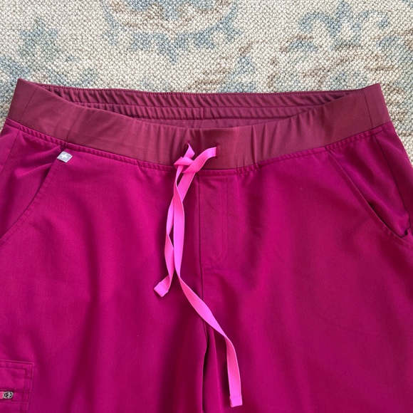 Figs Women's Jogger Scrub Pants- Dark Magenta - Picture 4 of 9